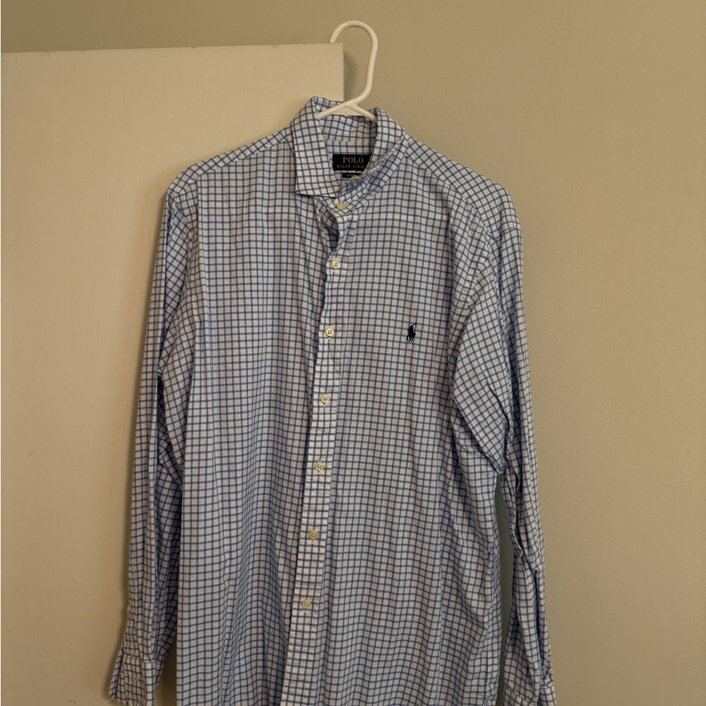 Polo by Ralph Lauren Men's Blue Checkered Shirt